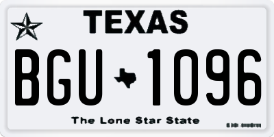 TX license plate BGU1096