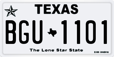 TX license plate BGU1101
