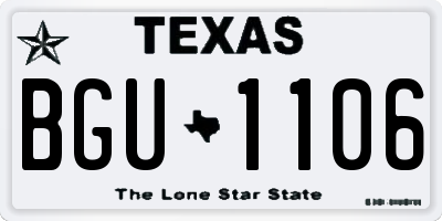 TX license plate BGU1106