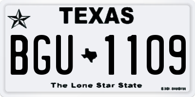 TX license plate BGU1109