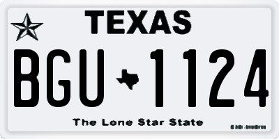 TX license plate BGU1124