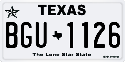 TX license plate BGU1126