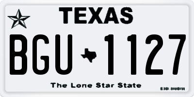 TX license plate BGU1127