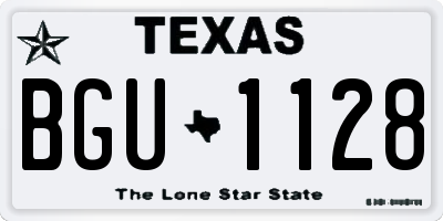 TX license plate BGU1128