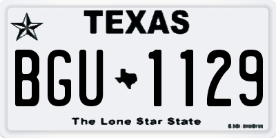 TX license plate BGU1129