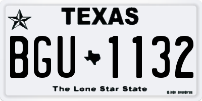 TX license plate BGU1132