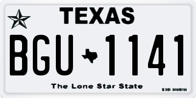 TX license plate BGU1141
