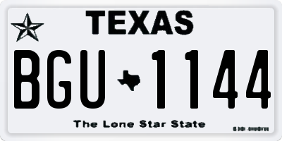 TX license plate BGU1144