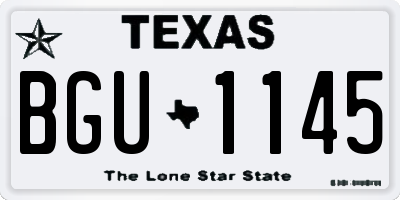 TX license plate BGU1145
