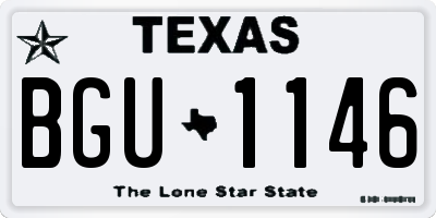 TX license plate BGU1146