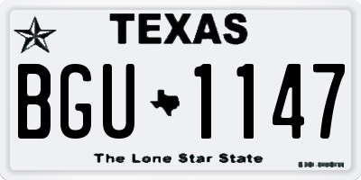 TX license plate BGU1147