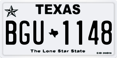 TX license plate BGU1148