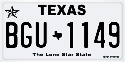 TX license plate BGU1149