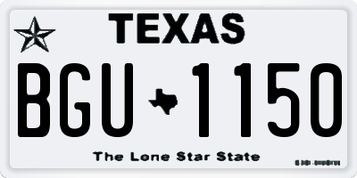 TX license plate BGU1150
