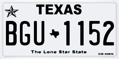 TX license plate BGU1152