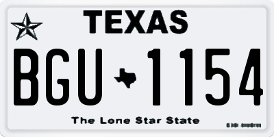 TX license plate BGU1154