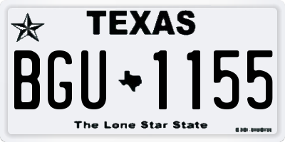 TX license plate BGU1155