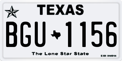 TX license plate BGU1156
