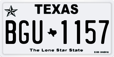 TX license plate BGU1157