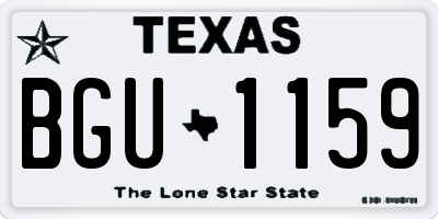 TX license plate BGU1159