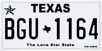 TX license plate BGU1164