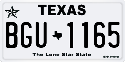 TX license plate BGU1165