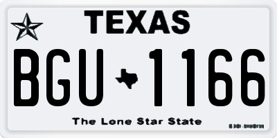 TX license plate BGU1166