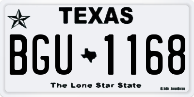TX license plate BGU1168