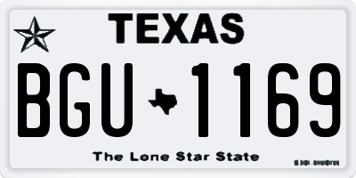 TX license plate BGU1169