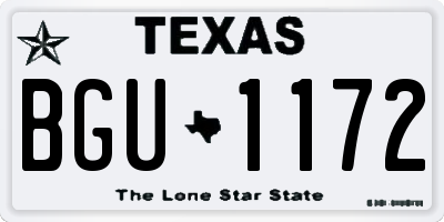TX license plate BGU1172