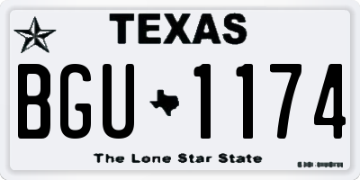 TX license plate BGU1174
