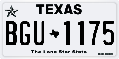 TX license plate BGU1175