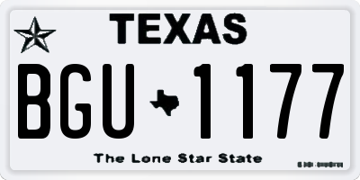 TX license plate BGU1177