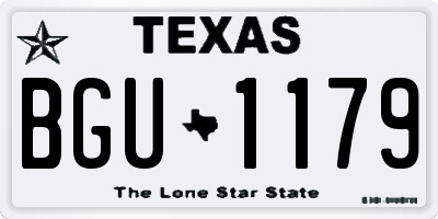 TX license plate BGU1179