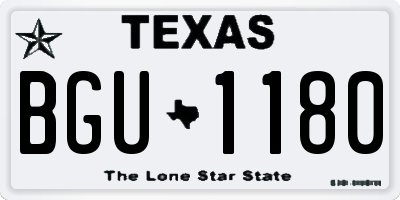 TX license plate BGU1180