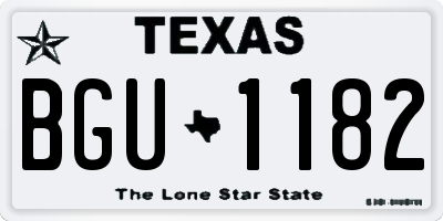 TX license plate BGU1182
