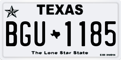 TX license plate BGU1185