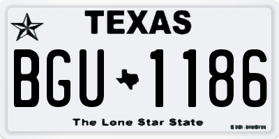 TX license plate BGU1186