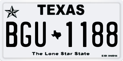 TX license plate BGU1188
