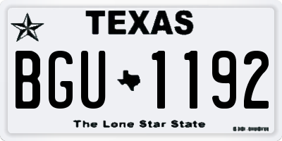 TX license plate BGU1192