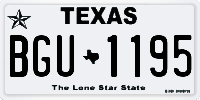 TX license plate BGU1195