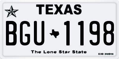 TX license plate BGU1198