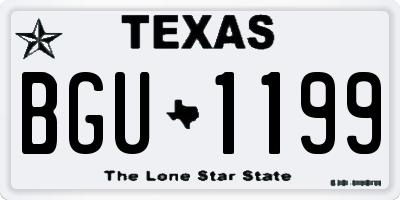 TX license plate BGU1199