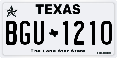 TX license plate BGU1210