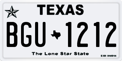 TX license plate BGU1212
