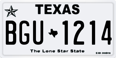 TX license plate BGU1214