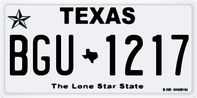 TX license plate BGU1217