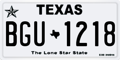 TX license plate BGU1218