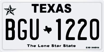 TX license plate BGU1220