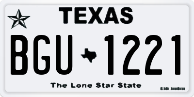 TX license plate BGU1221